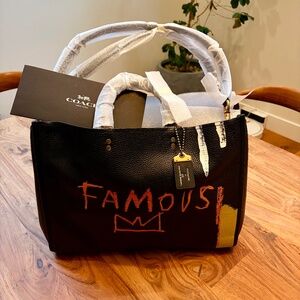 RARE NWT Coach X Jean Michel Basquiat Rogue Bag 39 With Snakeskin Detail